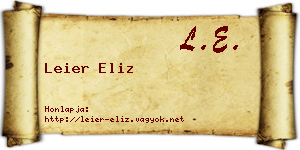 Leier Eliz névjegykártya